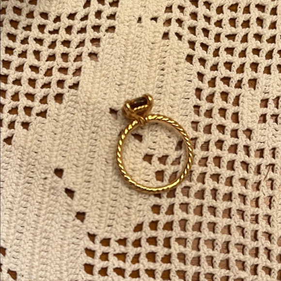 David Yurman Chatelaine Ring 18K Yellow Gold Pink Tourmaline Diamonds 7mm size 6 - Picture 5 of 8